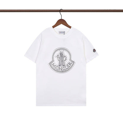 MOC09 New  Men's and women's letter embroidery short-sleeved T-shirt clothing