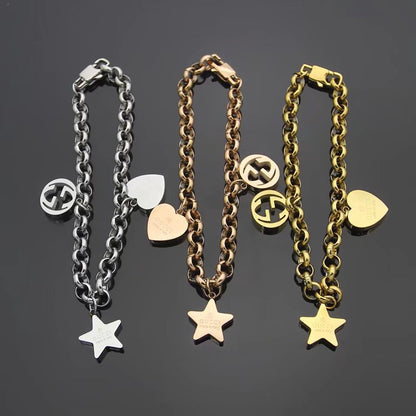 GB04  Women's Heart Star Bracelet Jewelry