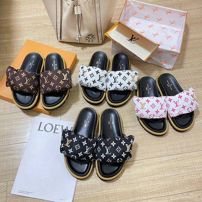 MJLS02 Women slipper Leather Shoes 36-42 with box