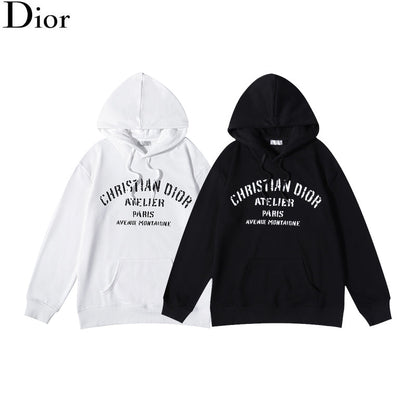 DIC86  Men's and women's slogan LOGO printed hooded sweatshirt