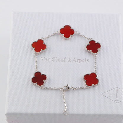 VAB17 five flowers gold plated Bracelet jewelry about 19.5CM