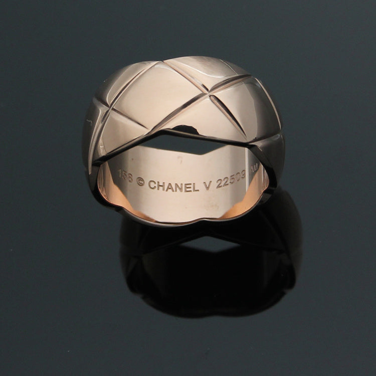 CHR1 fashion ring 316L steel and gold plate big or small size  Jewelry