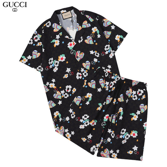 GUC01  2 New Fashion Summer Suit Short Sleeve Shirt Shorts