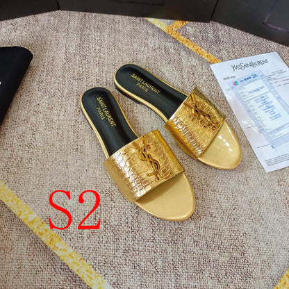 MJYS2 Leather Women slippers 35-43 shoes With box