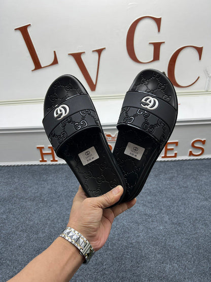 YGS09 Man Leather Slippers 38-45 Shoes with Box