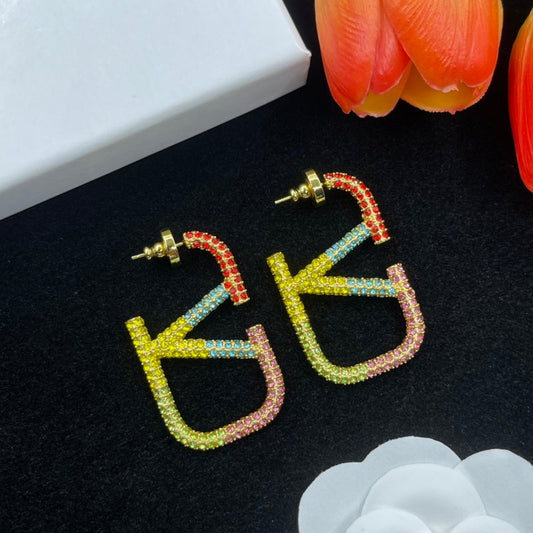 VLE7 New Women's Fashion Gold Plated Earrings Jewelry