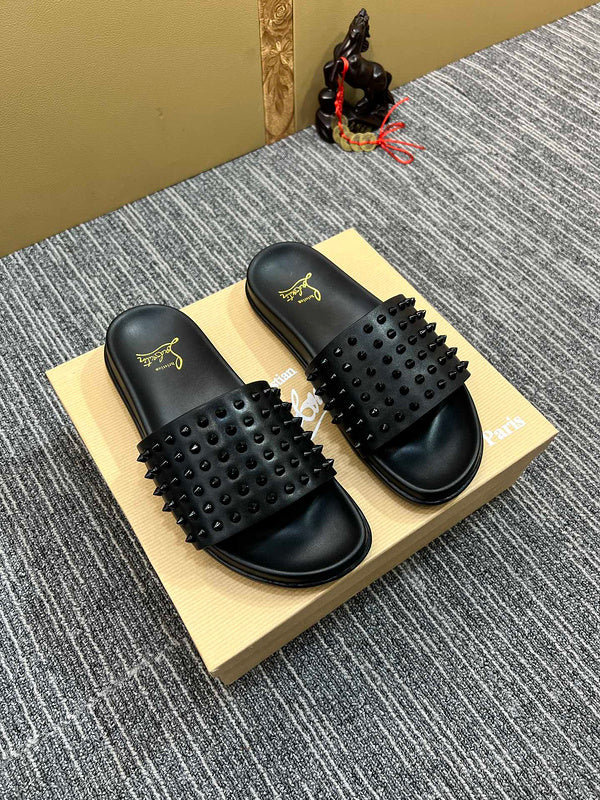 YCL2 Leather Man slippers  shoes High quality with box