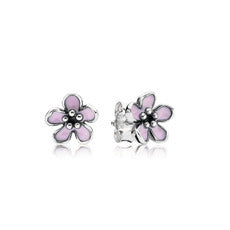 PDE091 pandora 925 Sterling Silver Earrings 1:1 Quality Butterfly flower earring