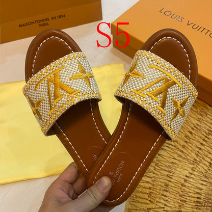 MJLS0 Leather slippers Women shoes 35-41  With box