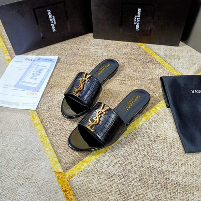 MJYS1 Leather Women slippers 35-43 shoes With box