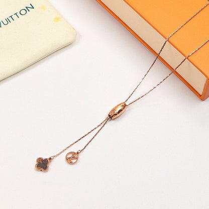 LN32   Classic letter cutout long necklace    Jewelry