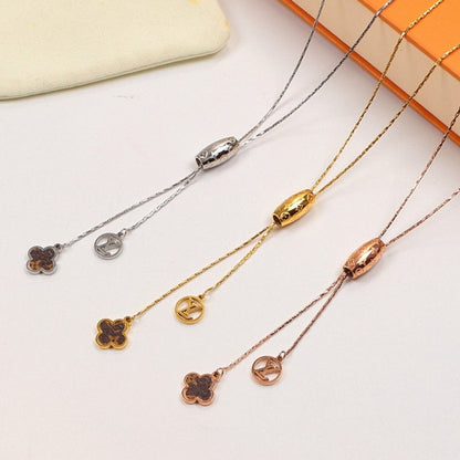 LN32   Classic letter cutout long necklace    Jewelry