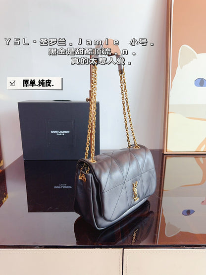 YBM6   pure leather chain bag 23*8*16cm no box