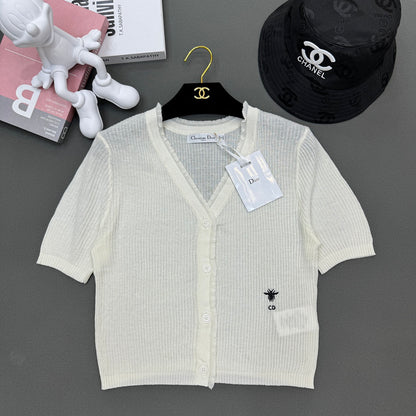 DIC022  Spring and summer new V-open short sleeve   Clothes