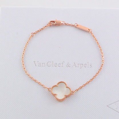 VAB1 4 Clover Bracelet single flower steel braceletabout 17cm+4cm extra   Jewelry