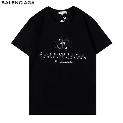 BAC35   Men's and women's fashion casual spoof letters printed round neck short sleeves