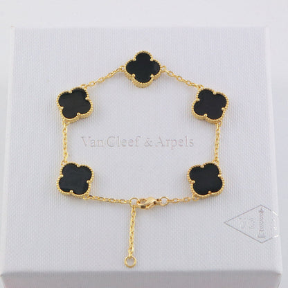 VAB17 five flowers gold plated Bracelet jewelry about 19.5CM