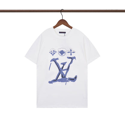 LVC146 New  Men's and women's letter embroidery short-sleeved T-shirt clothing