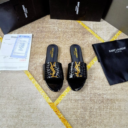 MJYS1 Leather Women slippers 35-43 shoes With box