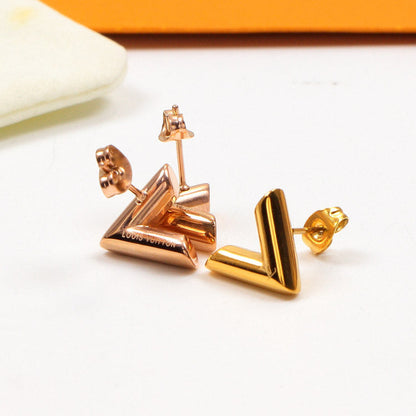 LVE22 316 stainless steel Fashion V LOGO Earrings   Jewelry