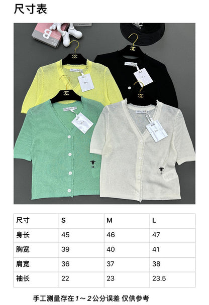 DIC022  Spring and summer new V-open short sleeve   Clothes