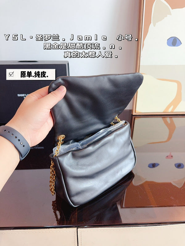 YBM6   pure leather chain bag 23*8*16cm no box