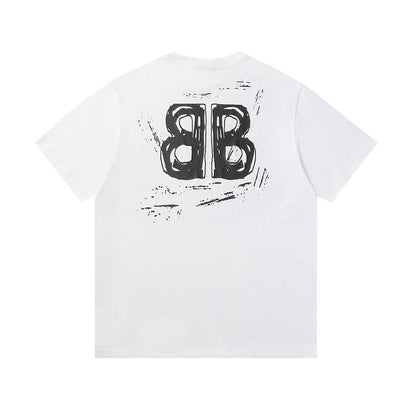 BAC92 New  Men's and women's letter embroidery short-sleeved T-shirt clothing