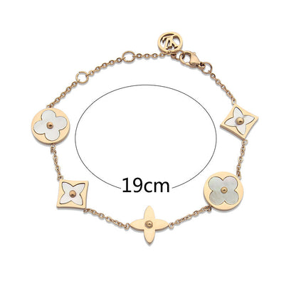 LVB88 316L steell gold plated bracelet flower shell bracelet   Jewelry