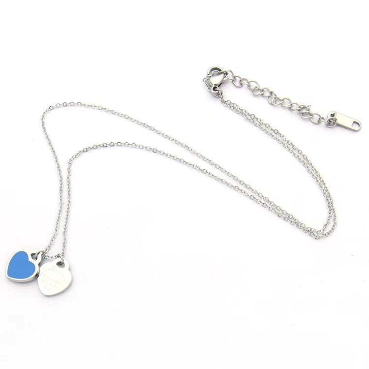 TN023  Women's heart-shaped stainless steel necklace jewelry