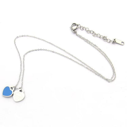 TN023  Women's heart-shaped stainless steel necklace jewelry