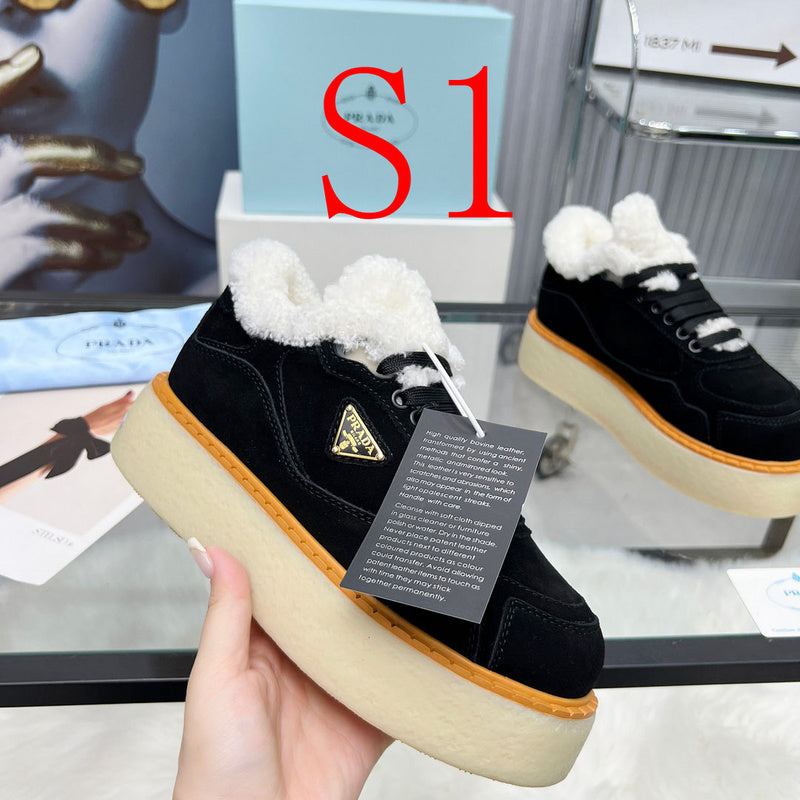 BPS17 Wool Women 35-42 Leather Shoes with box