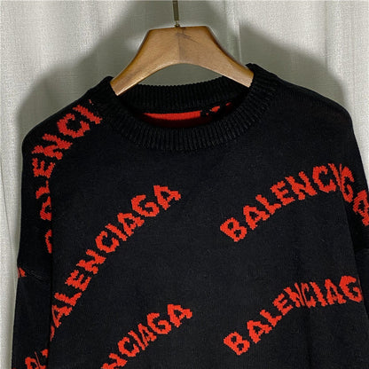 BAC20 Men and women classic series letter jacquard sweater