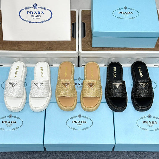 MJPS13 Leather Women Slippers 35-41 shoes With box