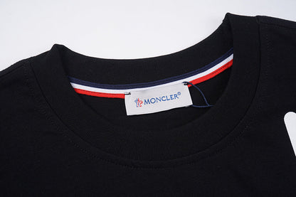 MOC010 New  Men's and women's letter embroidery short-sleeved T-shirt clothing