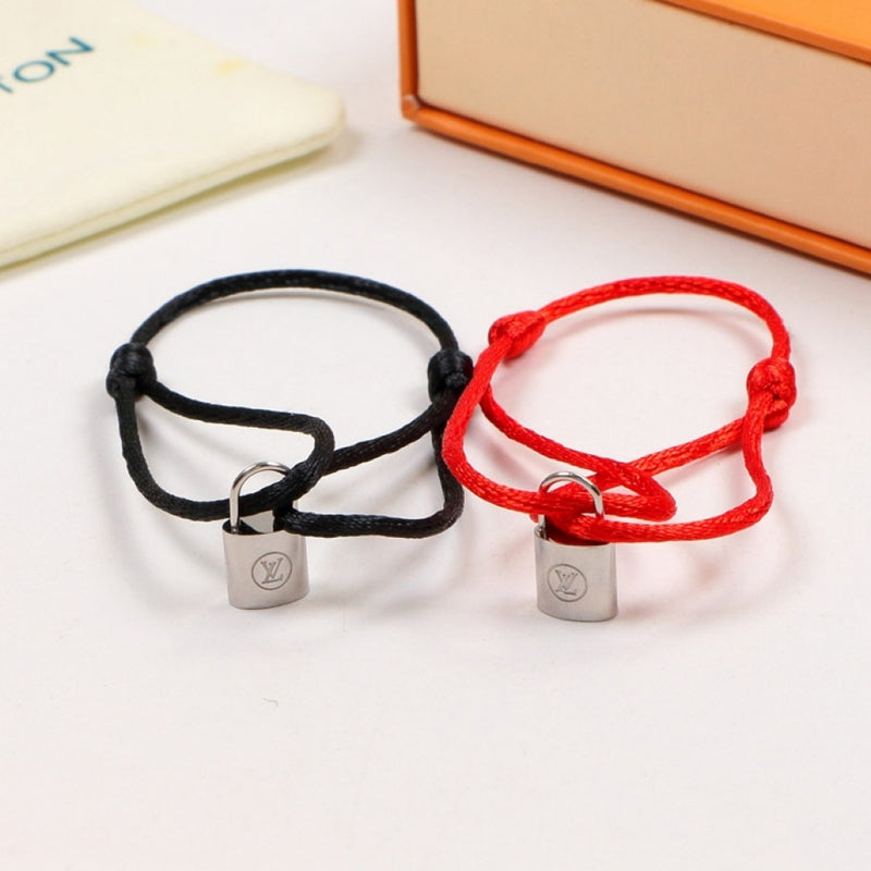 LVB80 Fashionable red rope stainless steel lock Bracelet   Jewelry