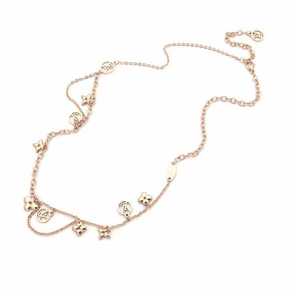 LN24 316L steel gold plated L*V necklace high quality jewelry