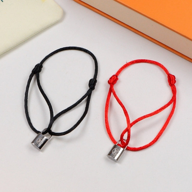 LVB80 Fashionable red rope stainless steel lock Bracelet   Jewelry