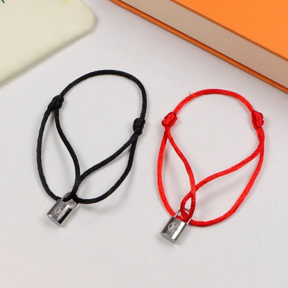 LVB80 Fashionable red rope stainless steel lock Bracelet   Jewelry