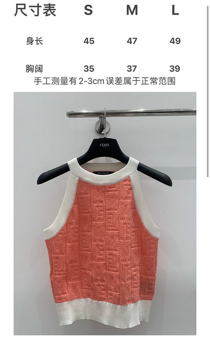 BAC103   Round neck letter logo wool vest clothes