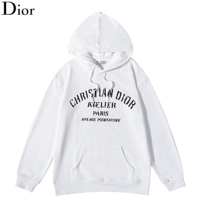 DIC86  Men's and women's slogan LOGO printed hooded sweatshirt