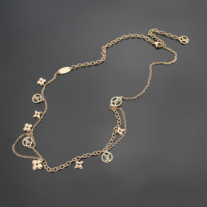 LN24 316L steel gold plated L*V necklace high quality jewelry