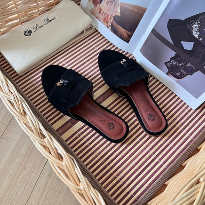 MJLS8 Leather Women Slipper Size 35-41 Shoes with box