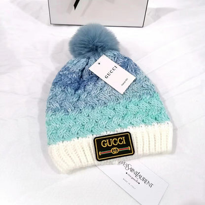 PHGH1   Children's 4-12 years old knitted hat with fleece gradient color