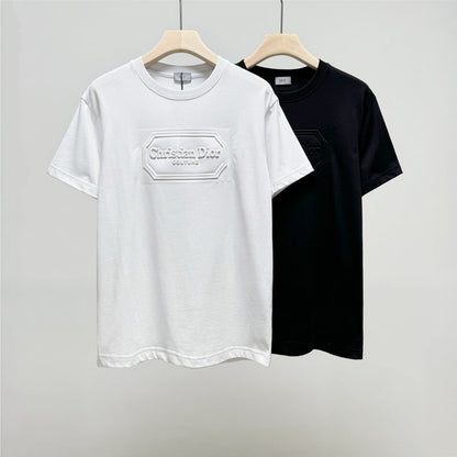 DIC010   New  Men's and women's letter embroidery short-sleeved T-shirt clothing