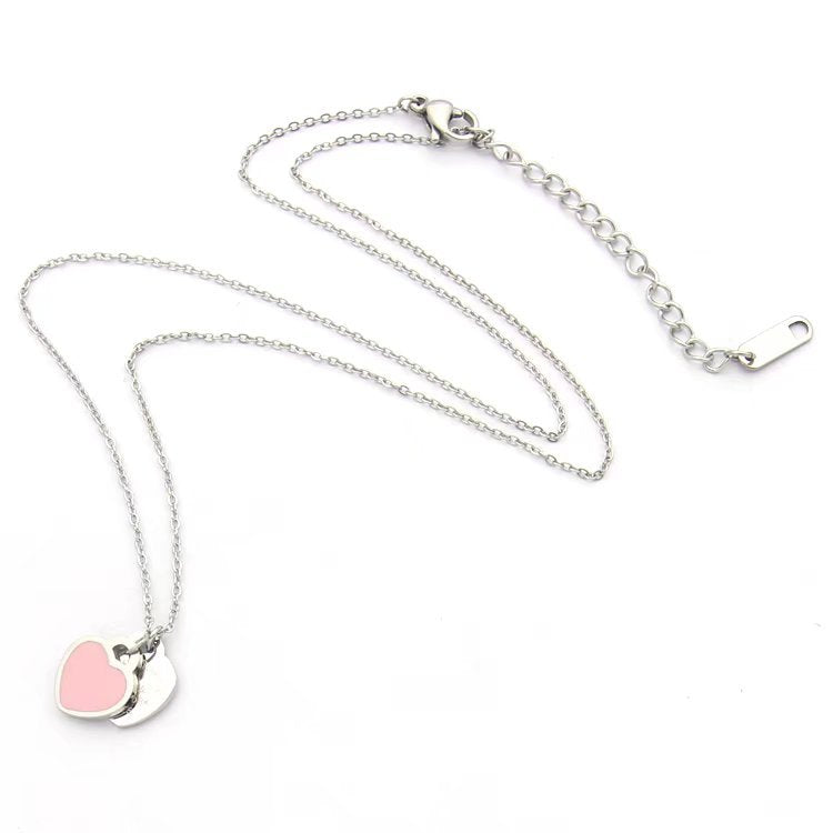 TN023  Women's heart-shaped stainless steel necklace jewelry