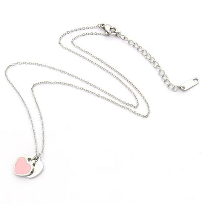 TN023  Women's heart-shaped stainless steel necklace jewelry