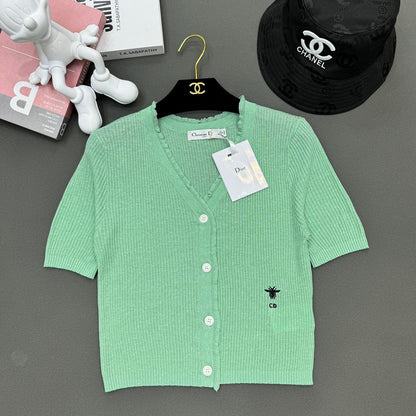 DIC022  Spring and summer new V-open short sleeve   Clothes