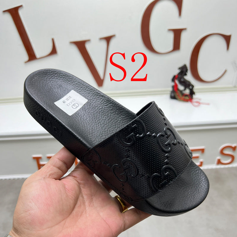 YGS07 Women and Man Leather Slippers 36-45 Shoes with Box