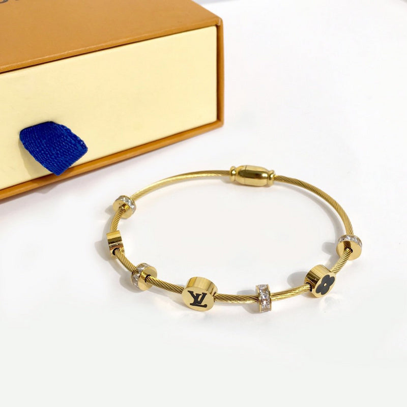 ls011  316L steell gold plated bracelet charm bracelet   Jewelry