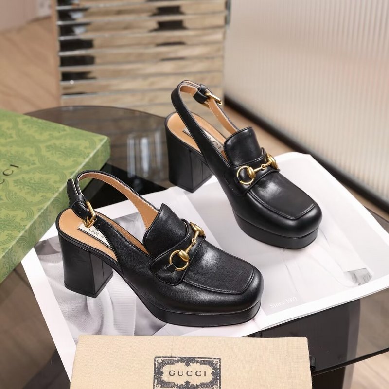 GGS6 Women Leather 8.5CM Shoes 36-42 Slipper with box